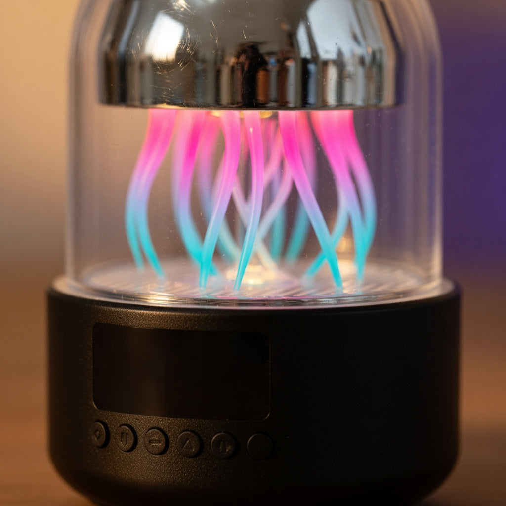 Jellyfish Lamp Speaker with LED Clock Display